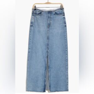 Kensie The Cut Off Maxi Denim Skirt blue size 10 waist size 30” NWT